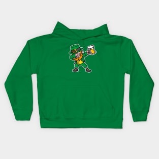 Dab dabbing leprechaun St. Patrick's day pint beer Kids Hoodie